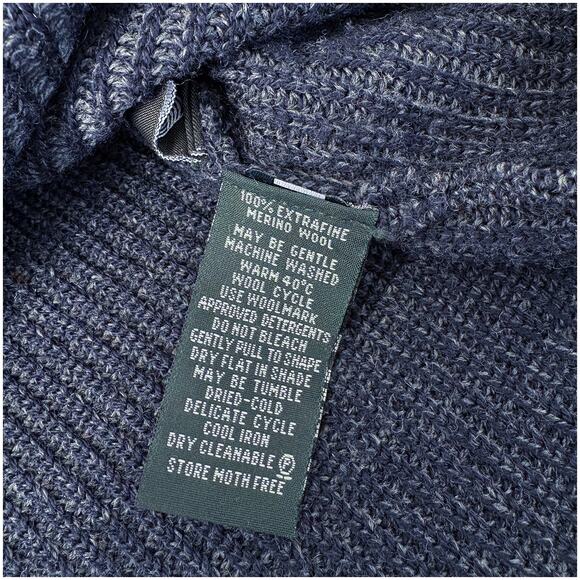 Rodd & Gunn Merino Wool Chunky Fisherman Rib Knit Sweater Italian Yarn Navy 2XL - Picture 6 of 7